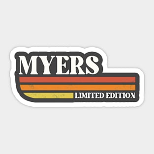 MYERS Surname Funny Reunion Retro Vintage 70s 80s Birthday Sticker